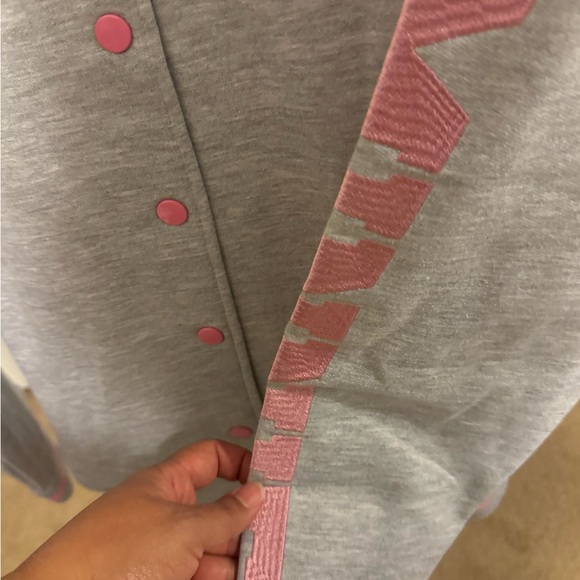 Disney Gray and Pink Mickey and Minnie Varsity Jacket - Picture 5 of 7